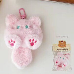 🧸 Plush Kitty Backpack Charm - Pink